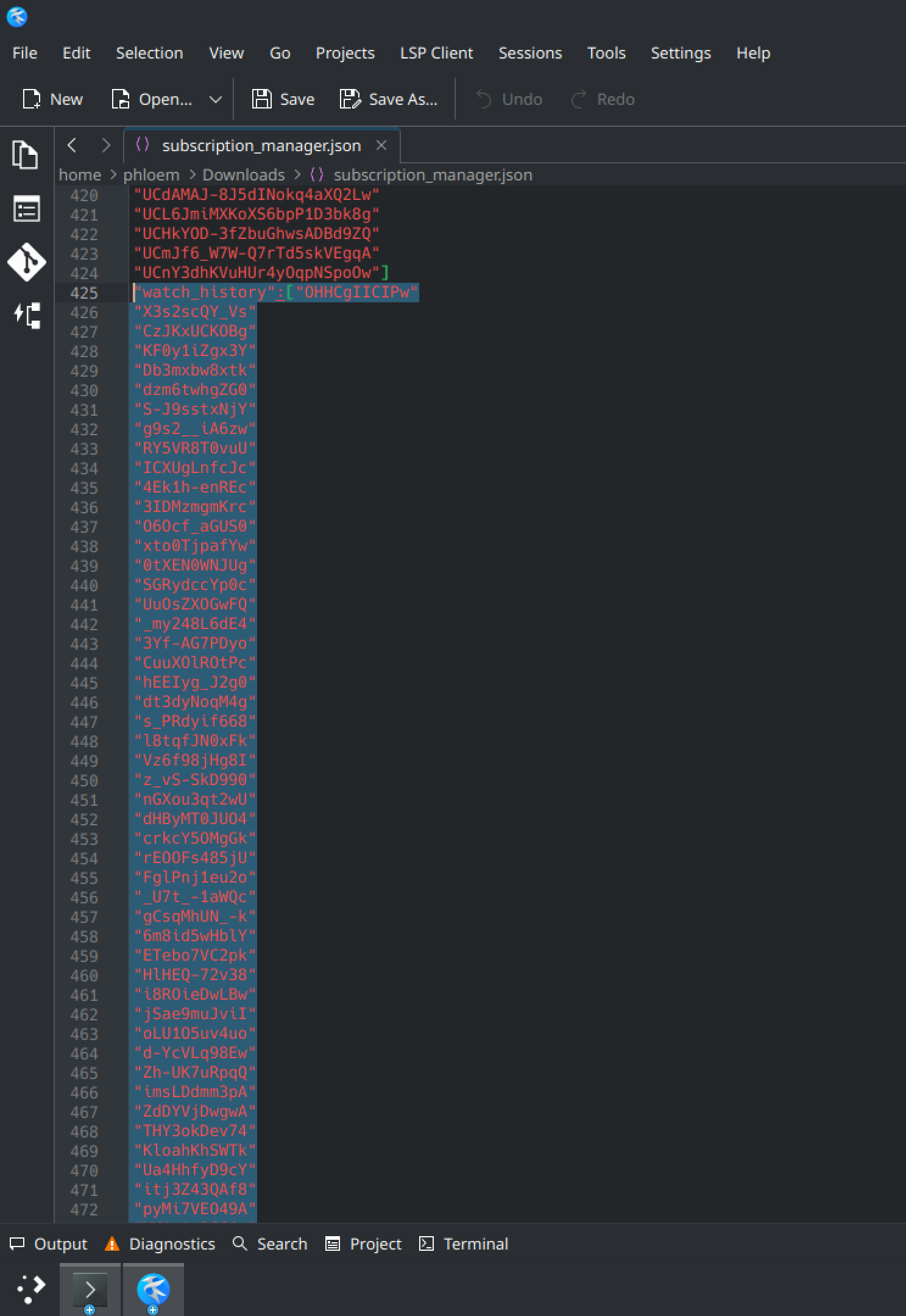 Deleting everything below watch history