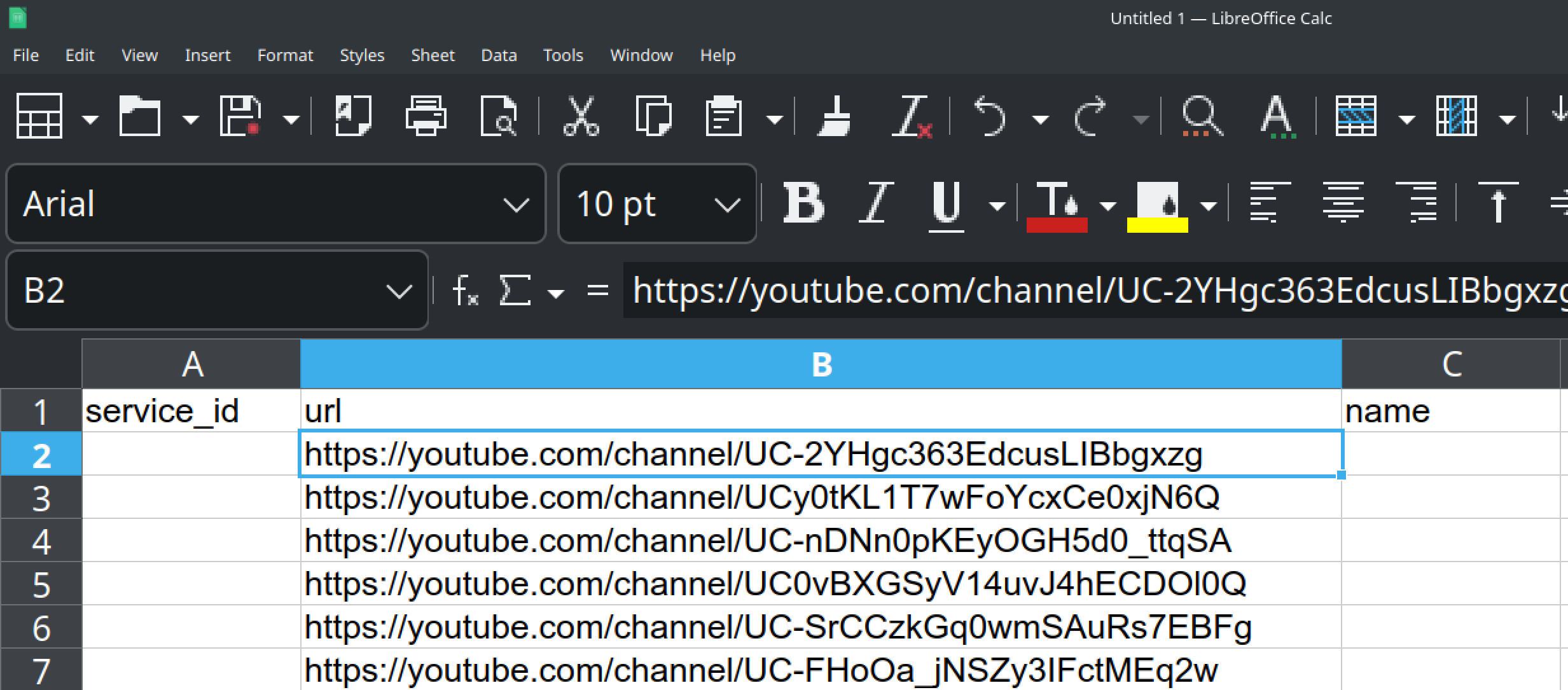 a screenshot of libreoffice showing the above sequence